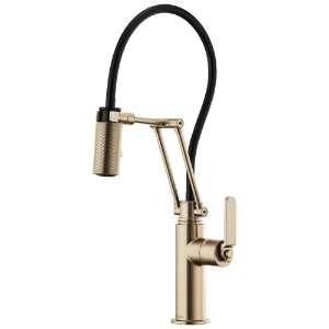 Brizo® 63244LF-GL Litze® Articulating Kitchen Faucet, 1.8 gpm, Swivel Spout, Luxe Gold, 1 Handle