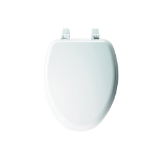 Bemis® 1400TTA 000 Toilet Seat, Elongated Bowl, Closed Front, Wood, Enamel High Gloss/White, Concealed Hinge