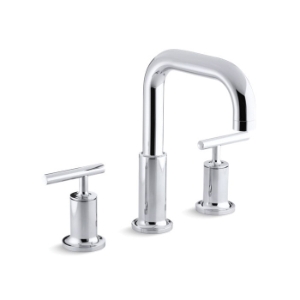 Kohler® T14428-4-CP Purist® Deck-Mount Bath Faucet Trim With Lever Handles, Polished Chrome
