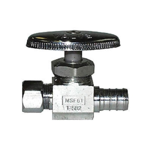 LEGEND 114-209NL T-582PNL Multi-Turn Straight Supply Stop Valve, 1/2 x 3/8 in Nominal, PEX x Compression End Style, 110 psi Pressure, Brass Body, Polished Chrome