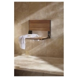 Moen® DN7110OWB Shower Seat, Home Care®, Fold Down, Wall Mount, 400 lb, Aluminum/Teak Wood, Old World Bronze