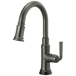 Brizo® 64974LF-SL Rook® Pull-Down Kitchen Prep Faucet, 1.8 gpm, Luxe Steel, 1 Handle, 1 Faucet Hole, Traditional, Commercial
