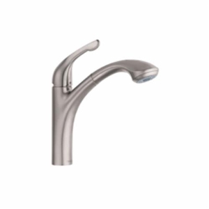 Hansgrohe 04076860 Allegro E Pull-Out Kitchen Faucet, 1.75 gpm Flow Rate, Swivel Spout, Steel Optik, 1 Handle, 1 Faucet Hole