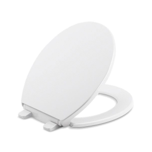 Kohler® 20111-0 Brevia™ Toilet Seat With Grip-Tight Bumper, Round Bowl, Closed Front, Plastic, White, Slow Close Hinge
