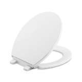 Kohler® 20111-0 Brevia™ Toilet Seat with Grip-Tight Bumper, Round Bowl, Closed Front, Plastic, White, Slow Close Hinge