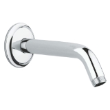 GROHE 27011000 Seabury® Shower Arm, 6-1/4 in L, 1/2 in NPT, Polished Chrome