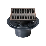 Sioux Chief 821-2PQRB Shower Pan Drain with Ring and Strainer, 2 in Nominal, Solvent Weld Connection, 4-1/8 in, PVC Drain