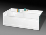 Oasis® Styllis BA-7236R Right Hand Drain, Soaking Therapy Tub, 72" x 36" x 23-3/4", Fiberglass Composite, White