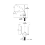 Elkay® LK500HA10T6 Universal Traditional Classroom Faucet, Commercial, 2.2 gpm Flow Rate, High-Arc Spout, Polished Chrome, 2 Handles