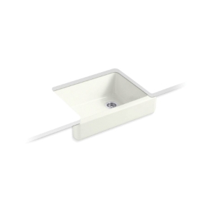 Kohler® 6486-NY Whitehaven® Self-Trimming® Self-Trimming Kitchen Sink with Short Apron, Rectangular Shape, 29-1/2 in W x 21-9/16 in D x 9-5/8 in H, Undermount, Enameled Cast Iron, Dune