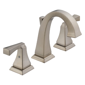 DELTA® 3551-SPMPU-DST Dryden™ Widespread Bathroom Faucet, 1.2 gpm at 60 psi Flow Rate, 3-3/4 in H Spout, 4 to 16 in Center, Spotshield Stainless, 2 Handles, Metal Push Pop-Up Drain