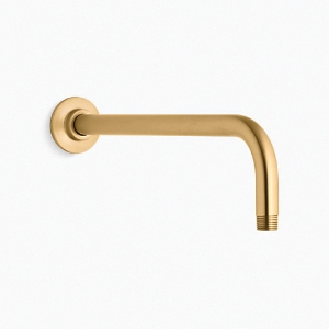 Kohler® 10124-2MB Right Angle Wall Mount Shower Arm and Flange, 14-5/8 in L, Brass Arm, 1/2-14 NPT, Vibrant® Brushed Moderne Brass