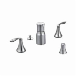 Moen® T5220 Eva® Widespread Bidet Faucet, 8 to 16 in Center, Polished Chrome, 2 Handles, Pop-Up Drain