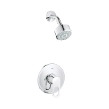 GROHE 27547000 BauLoop® Shower Set, 6-11/16 in Dia Head, 1.75 gpm, 1/2 in NPT Connection, Polished Chrome