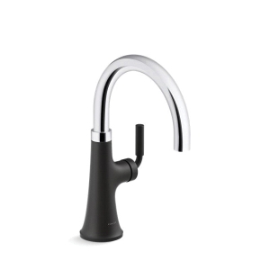 Kohler® 23767-CBL Bar Sink Faucet, Tone™, Polished Chrome with Matte Black, 1 Handle, 1.5 gpm