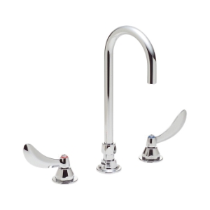 DELTA® 27C2924 Sink Faucet, 1.5 gpm Flow Rate, 8 in Center, Gooseneck Spout, Chrome, 2 Handles