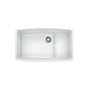 Blanco 440066 PERFORMA™ CASCADE™ SILGRANIT® II Super Single Bowl Composite Sink, White, Rectangle Shape, 30 in Left, 30 in Right L x 17-1/2 in Left, 17-1/2 in Right W x 10 in Left, 7-3/4 in Right D Bowl, 32 in L x 19-1/2 in W, Under Mount, Granite