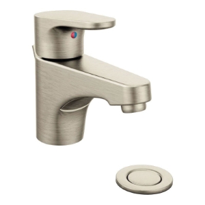 CFG 46100BN Edgestone™ Lavatory Faucet With 50/50 Pop-Up Waste Assembly, Residential, 1.2 gpm Flow Rate, 4-1/16 in H Spout, 1 Handle, 3 Faucet Holes, Brushed Nickel, Function: Traditional