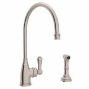 Rohl® U.4702STN-2 Kitchen Faucet, Perrin  Rowe®, 1.8 gpm Flow Rate, Swivel C Spout, Satin Nickel, 1 Handle