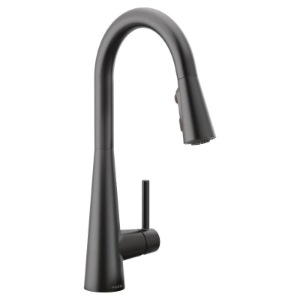 Moen® 7864BL Sleek™ Pulldown Kitchen Faucet, 1.5 gpm, Matte Black, 1 Handle, 1 Faucet Hole, Traditional