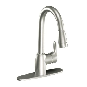 CFG CA42519CSL Pull-Down Kitchen Faucet, Baystone™, 1.5 gpm Flow Rate, Classic Stainless Steel, 1 Handle, 1/3 Faucet Holes, Function: Traditional, Residential
