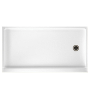 Swan® FR03260RM.010 FR-3260 Retrofit Shower Floor, Satin White, Right Drain, 60 in W x 32 in D