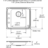 Elkay® DRKAD222040C Lustertone™ Classic Classroom Sink and Faucet/Bubbler Kit, Rectangle Shape, 19-1/2 in W x 4 in H, Top Mounting, 304 Stainless Steel