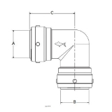 Sharkbite® SB0235 2XL Large Diameter Pipe Elbow, 1-1/4 in Nominal, Push-Fit End Style, Brass