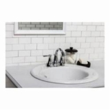 Gerber® G0012834CH Maxwell® Self-Rimming Bathroom Sink With Consealed Front Overflow, Oval Shape, Drop-In Mount, White