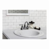 Gerber® G0012834CH Maxwell® Self-Rimming Bathroom Sink with Consealed Front Overflow, Oval Shape, Drop-In Mount, White