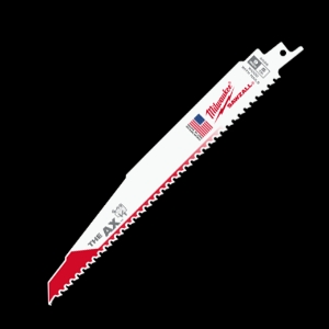 Milwaukee® SAWZALL® AX™ 48-00-5026 Demolition Tapered Back Reciprocating Saw Blade, 9 in L x 1 in W, 5 TPI, Bi-Metal Body, Universal/Toothed Edge Tang