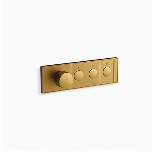 Kohler® 26347-9-2MB Anthem® Three-Outlet Recessed Mechanical Thermostatic Valve Control, Vibrant Brushed Moderne Brass
