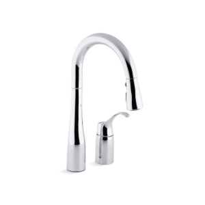 Kohler® 649-CP Simplice® Kitchen Sink Faucet, 1.8 gpm Flow Rate, Polished Chrome, 1 Handle, 2 Faucet Holes, Traditional