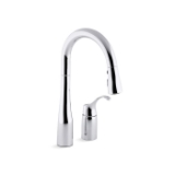 Kohler® 649-CP Simplice® Kitchen Sink Faucet, 1.8 gpm Flow Rate, Polished Chrome, 1 Handle, 2 Faucet Holes, Traditional