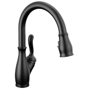 DELTA® 9178T-BL-DST Pull-Down Kitchen Faucet, 1.8 gpm Flow Rate, Matte Black, 1 Handle, 1 Faucet Hole, Spray/Aerated Stream/Shield Spray Function