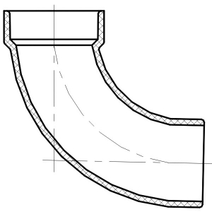 Lesso® 1-1/2in PVC DWV Long Sweep 1/4 Bend, Street (H × S) LP309-015