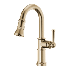 Brizo® DIAMOND™ Seal 63925LF-GL Artesso® Seal Prep Kitchen Faucet, 1.8 gpm Flow Rate, Luxe Gold, 1 Handle, Traditional