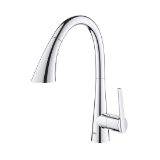 GROHE 32298003 Ladylux® Pull-Down Kitchen Faucet, 1.75 gpm Flow Rate, Polished Chrome, 1 Handle, 1 Faucet Hole, Residential