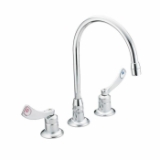 Moen® 8225 Widespread Kitchen Faucet, M-DURA™, 1.5 gpm Flow Rate, 8 in Center, Chrome, 2 Handles