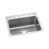 Elkay® DLSR2722103 Lustertone™ Classic Dual Mount Sink, Rectangle Shape, 3 Faucet Holes, 22 in W x 27 in D x 10 in H, Top/Under Mounting, Stainless Steel