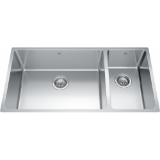 Kindred BCU1836R-9N Brookmore 35.6-in LR x 18.2-in FB x 9-in DP Undermount Double Bowl Stainless Steel Sink