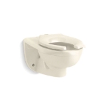 Kohler® 84325-47 Kingston™ Ultra Top Spud Flushometer Bowl, Almond, Elongated Shape, 15 in H Rim, 2-1/8 in Trapway