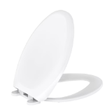 Gerber® G0099849 Toilet Seat with Cover, Elongated Bowl, Closed Front, Solid Polypropylene, White, Adjustable Hinge