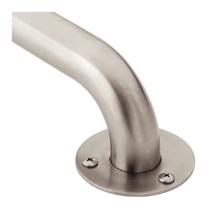 Moen® 7412 Grab Bar, Home Care®, 12 in L x 1-1/4 in Dia, Stainless Steel, 304 Stainless Steel
