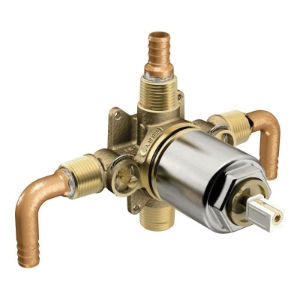 CFG 45320 4-Port Pressure Balancing Tub/Shower Valve, 1/2 in PEX Inlet x Male IPS/C Outlet, Brass Body