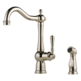 Brizo® 61136LF-PN Tresa® Kitchen Faucet With Spray, 1.8 gpm Flow Rate, 360 deg Swivel Spout, Polished Nickel, 1 Handle