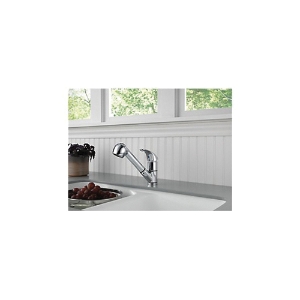 Peerless® P18550LF Kitchen Faucet, Commercial, 1.8 gpm Flow Rate, Pull-Out Spout, Polished Chrome, 1 Handle, 1/3 Faucet Holes