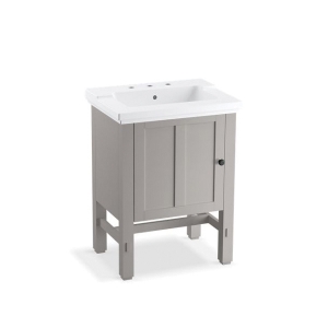 Kohler® 2604-1WT Tresham® Vanity, 32-1/2 in OAH x 23-3/4 in OAW x 18-1/4 in OAD, Freestanding Mount, Mohair Grey Cabinet