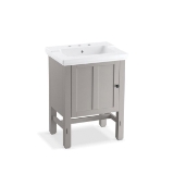 Kohler® 2604-1WT Tresham® Vanity, 32-1/2 in OAH x 23-3/4 in OAW x 18-1/4 in OAD, Freestanding Mount, Mohair Grey Cabinet