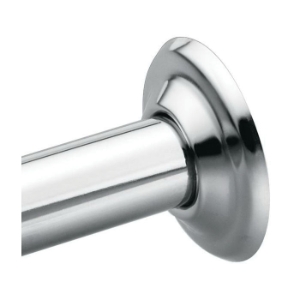 Moen® 61-5-SS Shower Rod with Flange, Donner Commercial, 1 in Dia x 5 ft L Rod/Track, Stainless Steel, Stainless Steel